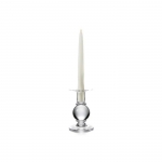 Hartland Small Candlestick 5\ Height
Characterized by its stacked, spherical design, this candlestick is a great asset to any table. 
Includes complimentary 9\ taper.

Care: Clean with glass cleaner and a soft cloth.
Extinguish tapers and pillar candles when flame reaches two inches above the base.
Never leave burning candles unattended.
Do not expose glass to extreme heat changes, such as placing in the freezer. A shock in temperature can cause fractures.
